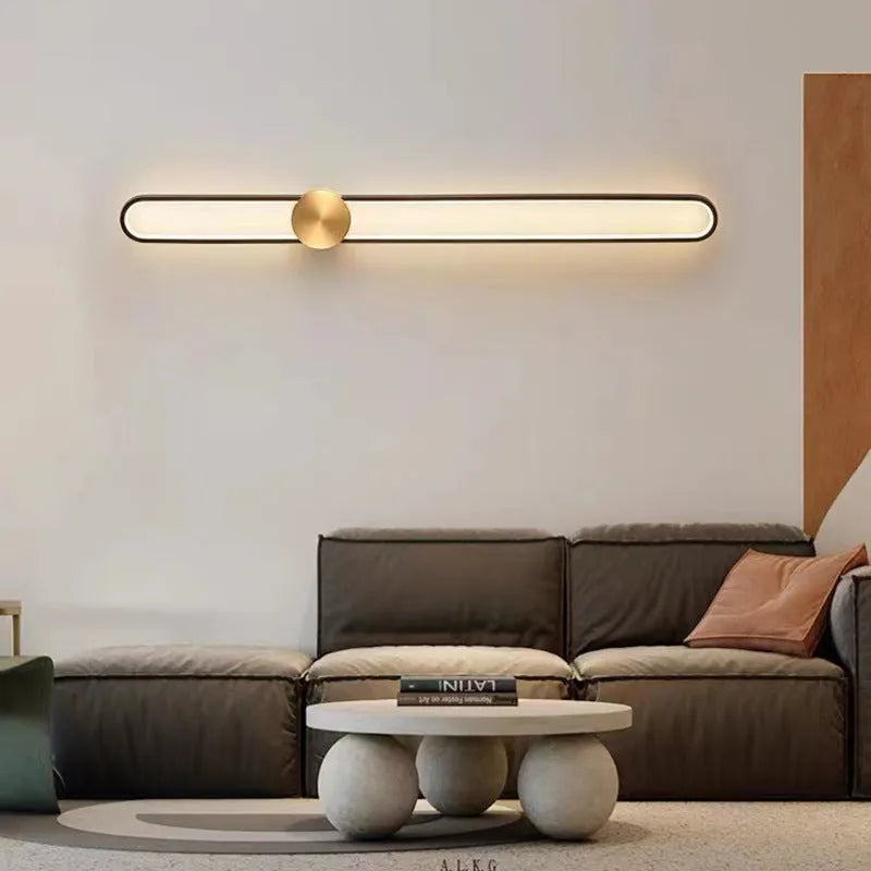 Modern minimalist wall lamp with metal shade in round black finish
