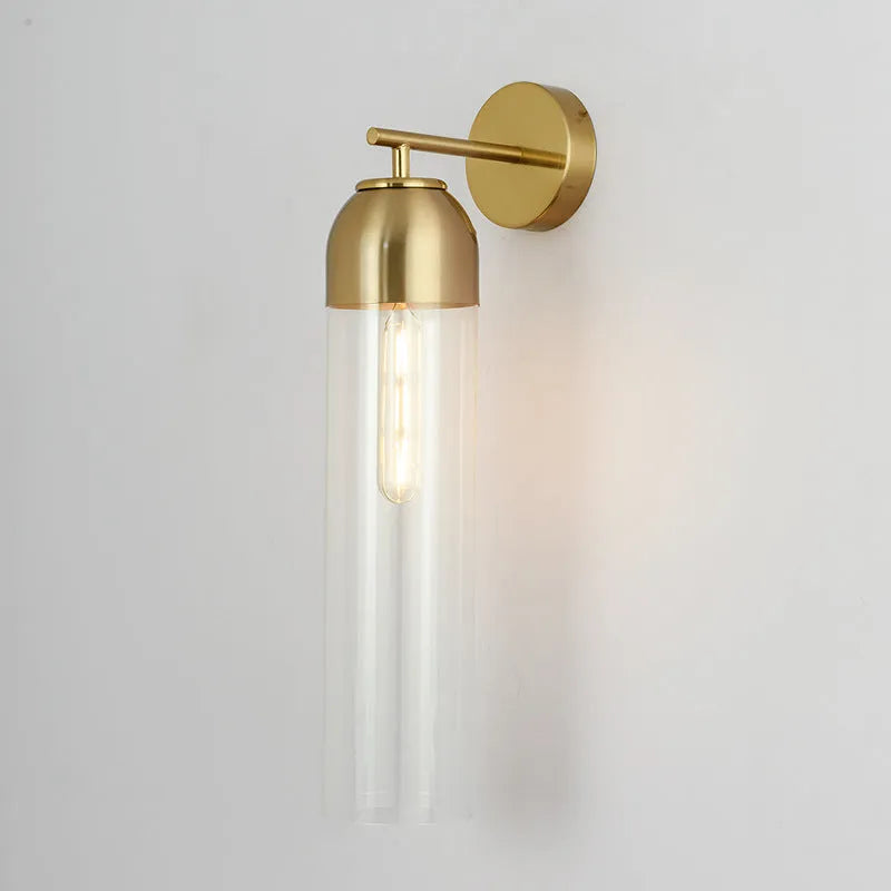 Nordic postmodern glass wall lamp with modern minimalist design in amber colour finish