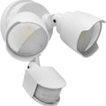 White LED security floodlight with infrared motion sensor for courtyard and garage installation