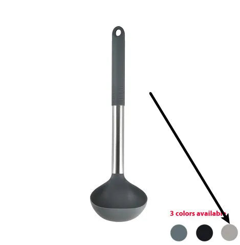 12 piece silicone kitchenware set with rotating storage bucket including spatula, ladle, spoon and cooking utensils