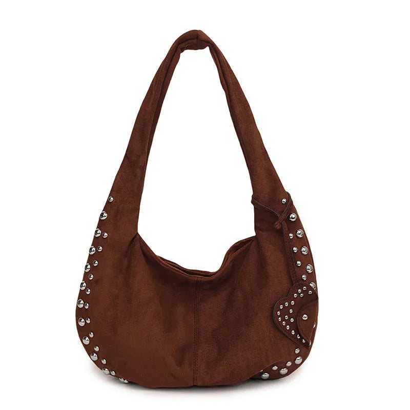Soft plush retro tote handbag in strapless underarm design showing available colour options