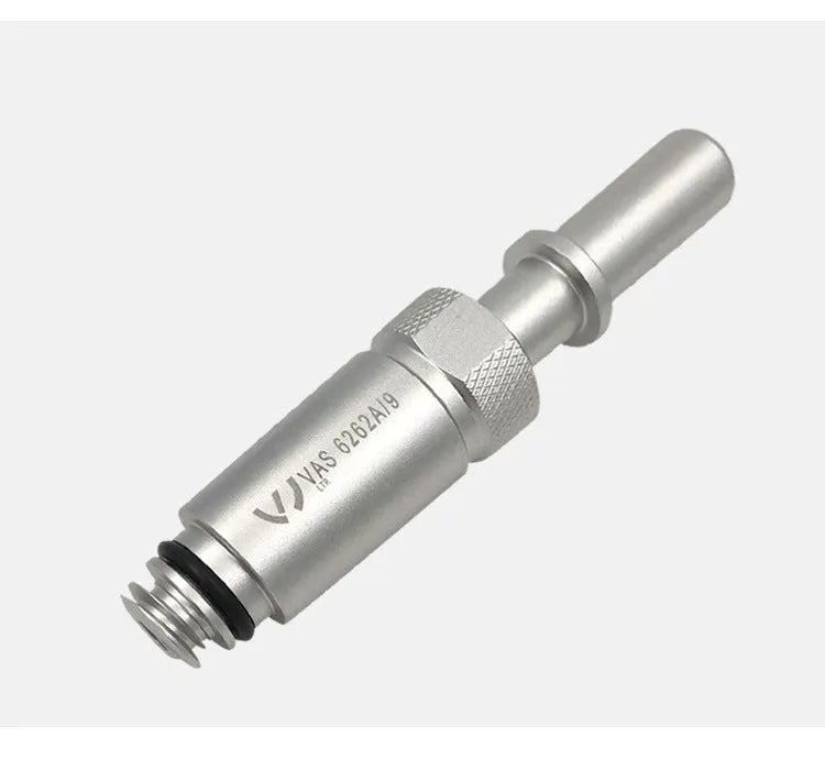 Silver metal VAS6262-9 transmission refueling joint tool on a workshop bench