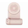 Black magnetic camera handle bracket for smartphone photography with rotatable design and ergonomic grip