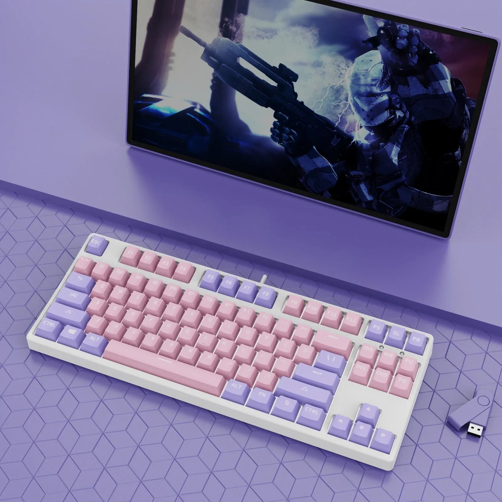 87-key mechanical keyboard with two-tone colour options and hot-plug switch capability