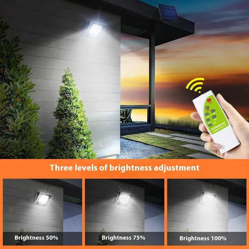 Outdoor solar-powered LED light with waterproof IP65 rating for courtyard and garden illumination