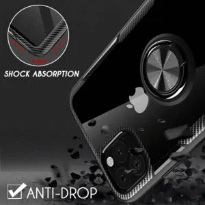 Black polycarbonate iPhone back cover case showing precise cutouts for camera and ports