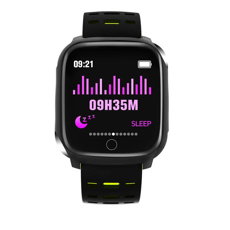 F16 smart watch with ECG monitor for blood pressure and heart rate tracking on wrist