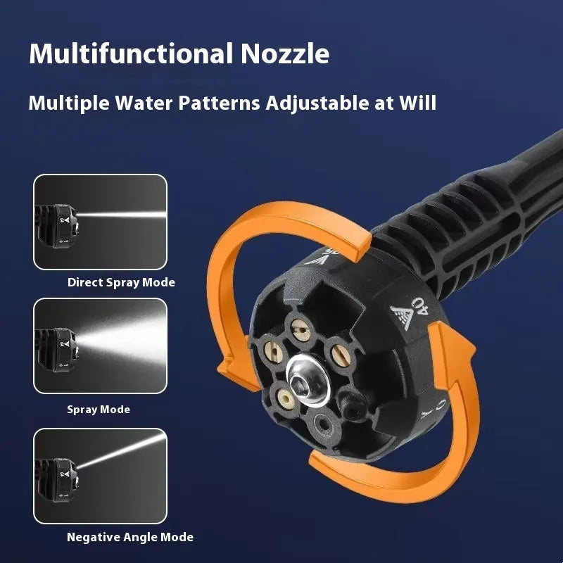 Wireless high-pressure water gun with metal nozzle and engineering plastic handle in green colour