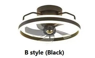Modern simple style ceiling fan lamp with integrated light and five blades.