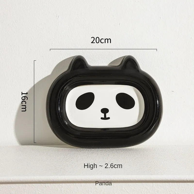 Ceramic pet bowl with an animal design, shown on a table