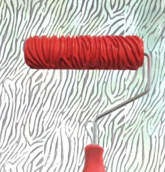Red rubber texture paint embossing roller for creating wall patterns