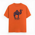 Orange cotton summer t-shirt with loose fit and short sleeves for men and women