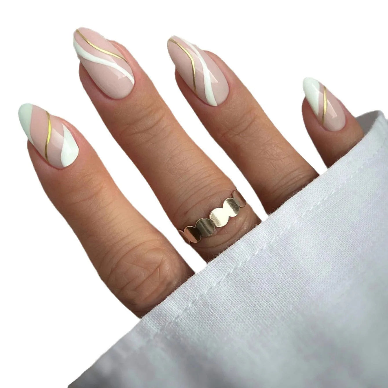 Golden Lines wearable nail stickers with plaid pattern in JF0518 jelly glue colour