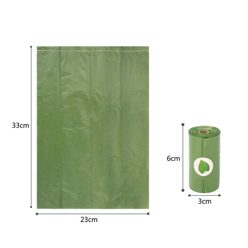 EPI degradable pet waste bags in green, black, blue, purple and orange colours with dispenser