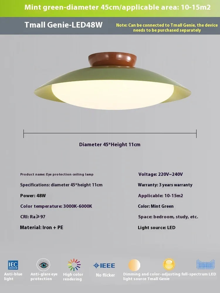 Modern flying saucer shaped ceiling lamp in cream style with minimalist design