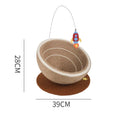 Large cat scratching post with integrated flannel-lined nest in starlight sisal colour