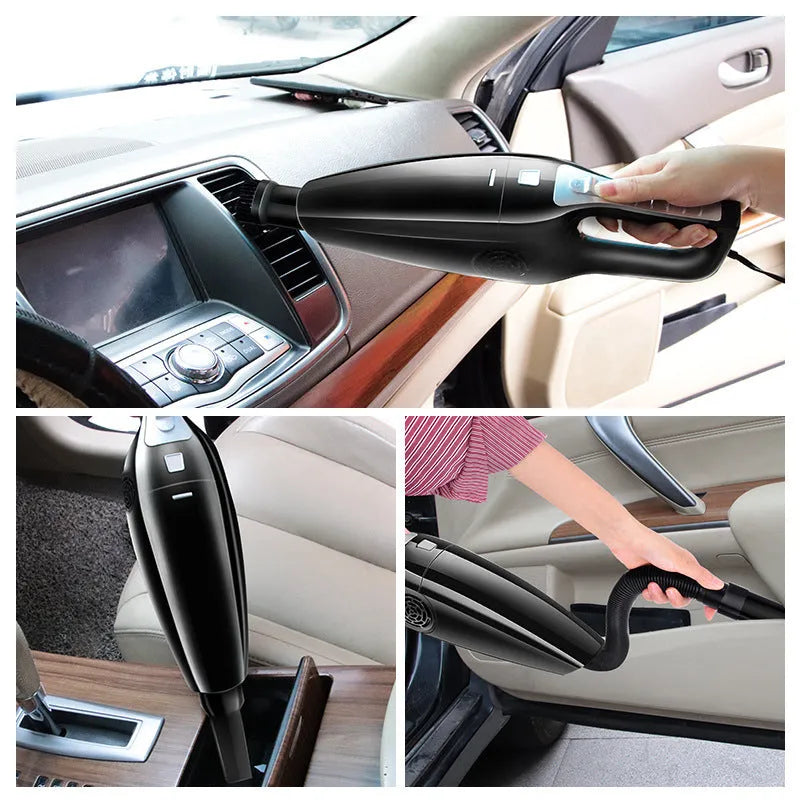 Black and orange 12V car vacuum cleaner with 36cm hose for cigarette lighter power connection