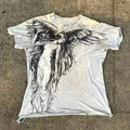 Men's Gothic cartoon print short sleeve casual top in dark colour with graphic design