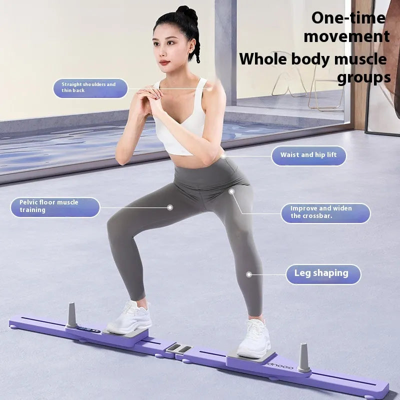 Multifunctional split supine board for ski machine training, 85cm long in pink or purple.