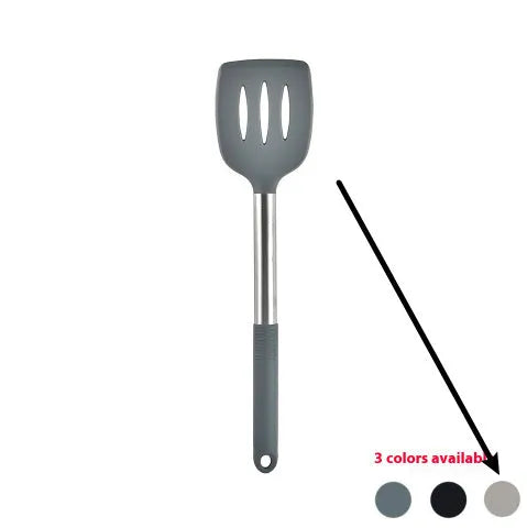 12 piece silicone kitchenware set with rotating storage bucket including spatula, ladle, spoon and cooking utensils