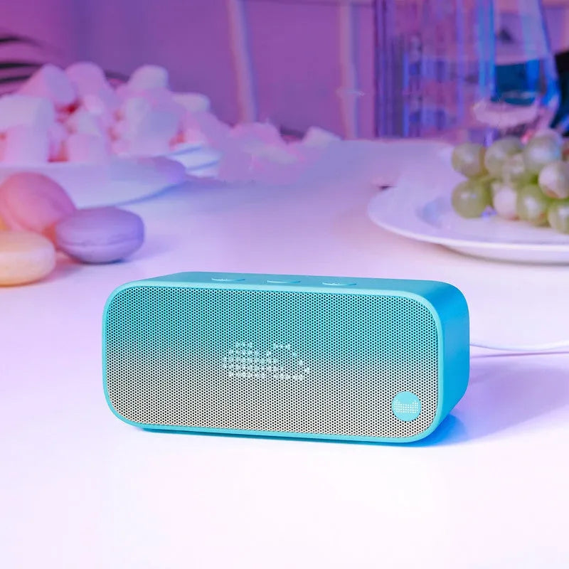 Elf sugar cube AI smart WiFi speaker in blue, green, red, or white colours
