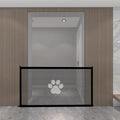 Portable folding dog safety barrier net with plastic rods in pet doorsill colours