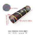 Foldable mesh cat play tunnel in multiple shapes including hexagonal, long straight, tee, tent and square designs