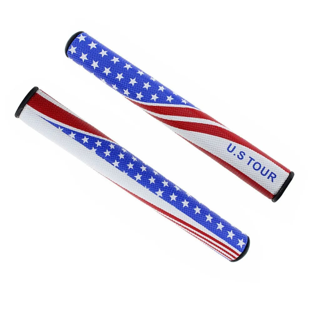 Blue 3.0 golf grip with PU cover and EVA inner tube, 0.58 inch core, on white background