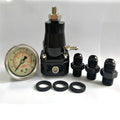 Black aluminium fuel pressure regulator with adjustment port for electronic injection systems
