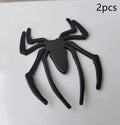 Three-dimensional zinc alloy spider bumper sticker in metallic colours