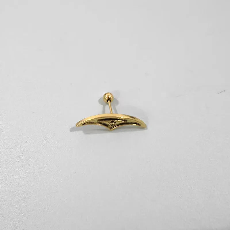 Metal spider web stud earrings in electroplated gold or silver finish, geometric mesh design.