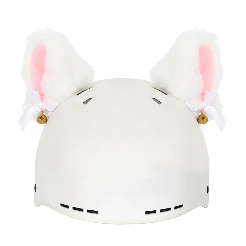 Plush fabric cartoon character helmet cover and matching hat cover set for costumes.