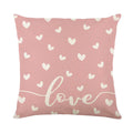 Valentine's Day plaid and heart printed pillow cover in 45x45cm size on a sofa.