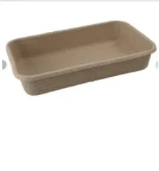 Brown disposable biodegradable cat litter box showing three size options for small litter trays