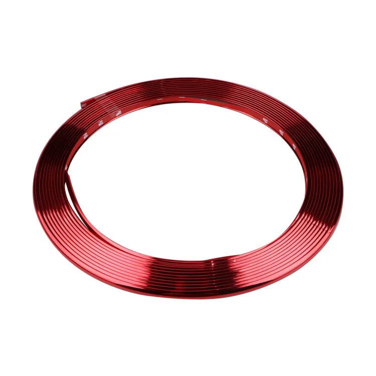 Electroplated purple PVC wheel trim protection strip on 8 metre roll for car wheels