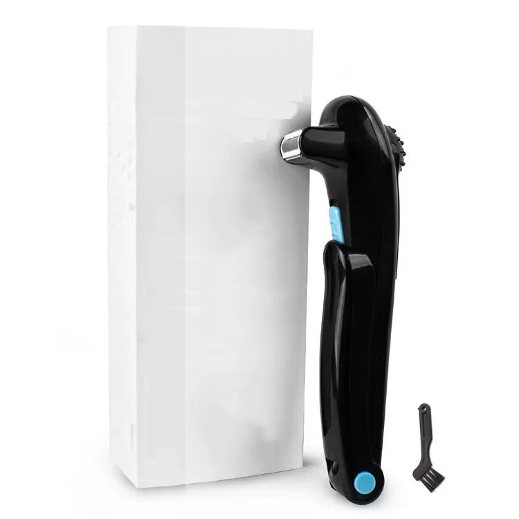 Black folding electric body shaver for whole body hair removal with dry battery power
