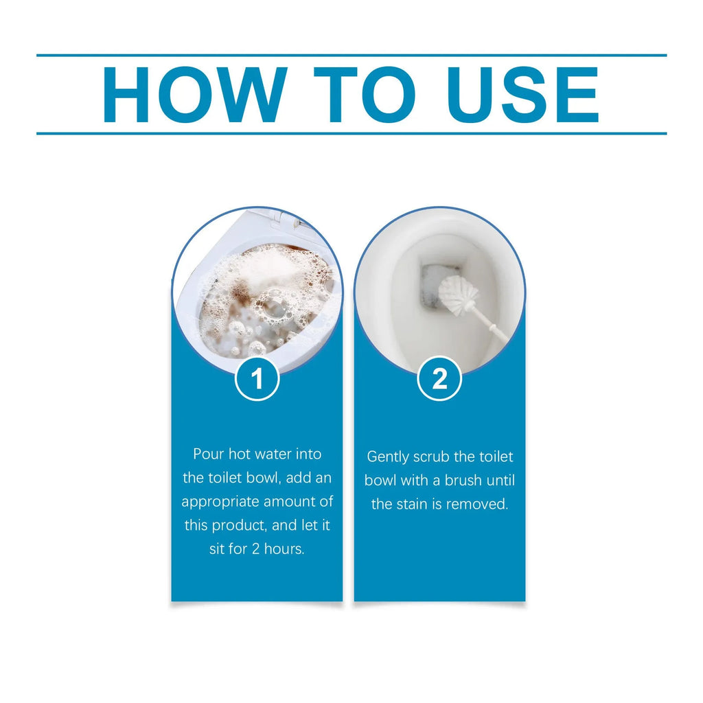 Box of toilet cleaning powder showing four individual 30g sachets, 120g total.