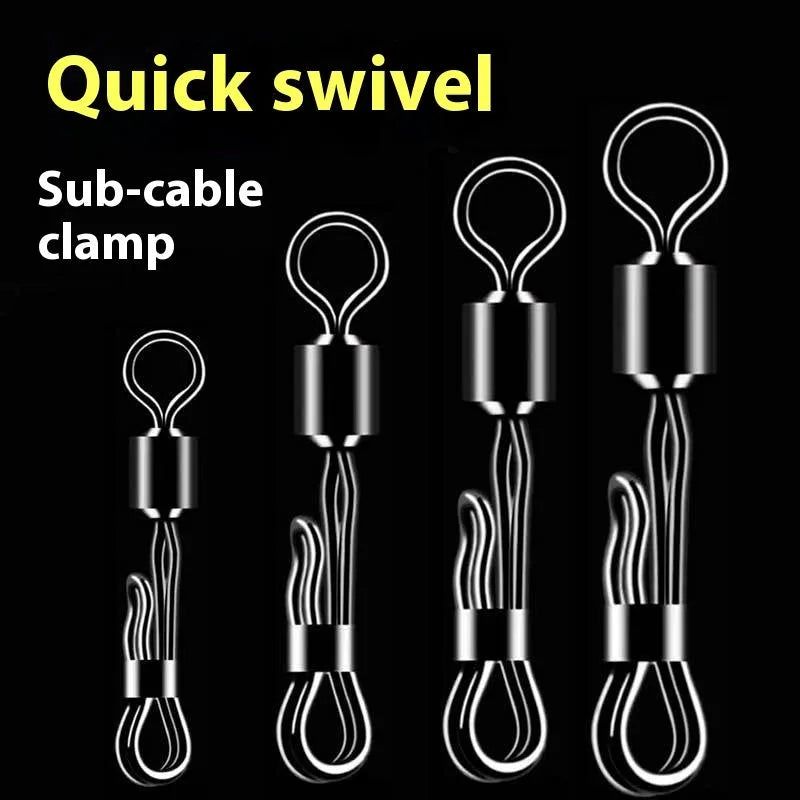 Brass quick release fishing line clamp with barrel swivel bearing for corrosion resistance