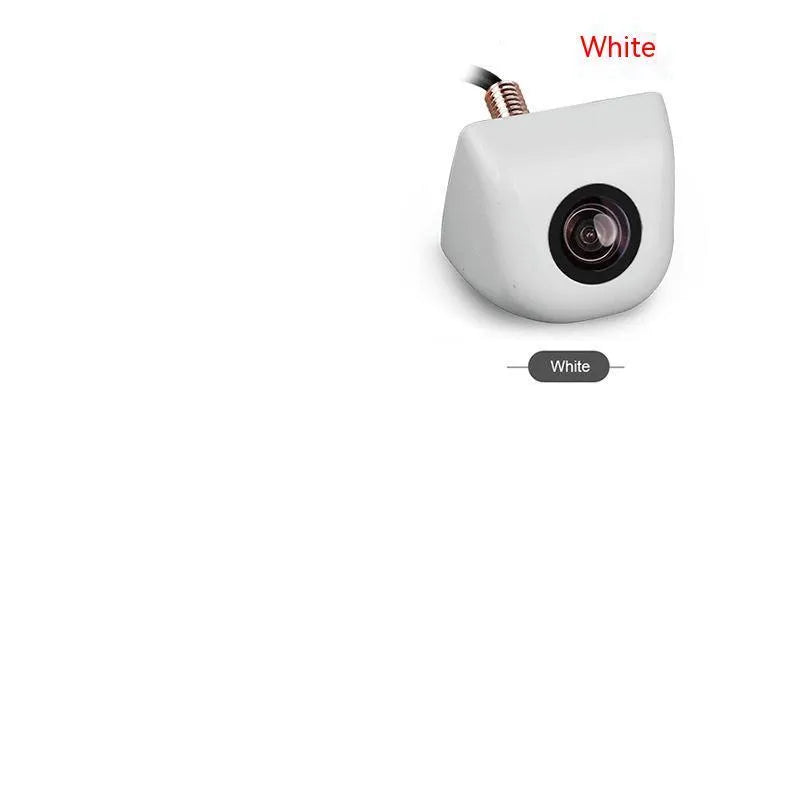 HD waterproof metal car rearview camera for night vision in black, silver, white, and chrome finishes.