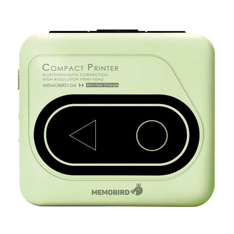 Pocket-sized Bluetooth thermal mini printer in avocado green for mobile phone photo and text printing