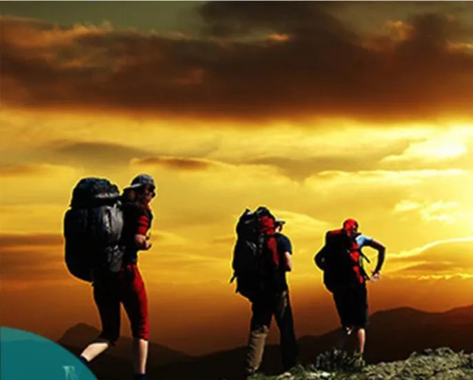 Rechargeable aluminium alloy headlamp with adjustable headband showing 360-degree rotation capability