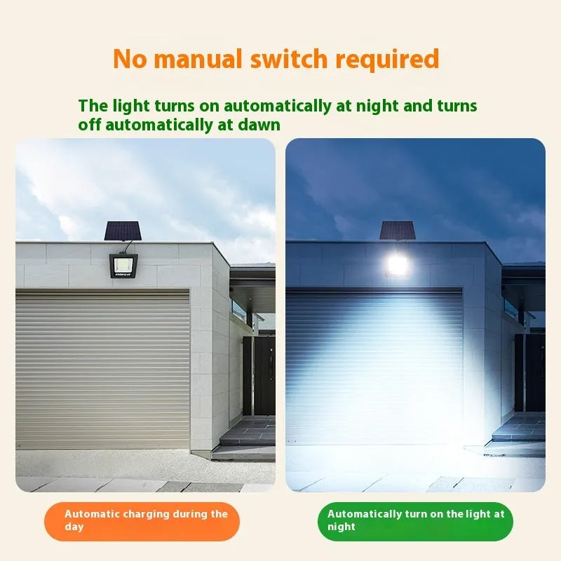 Outdoor solar-powered LED light with waterproof IP65 rating for courtyard and garden illumination