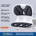 Japanese-style waist support seat cushion with lumbar pillow in gray or black colour options
