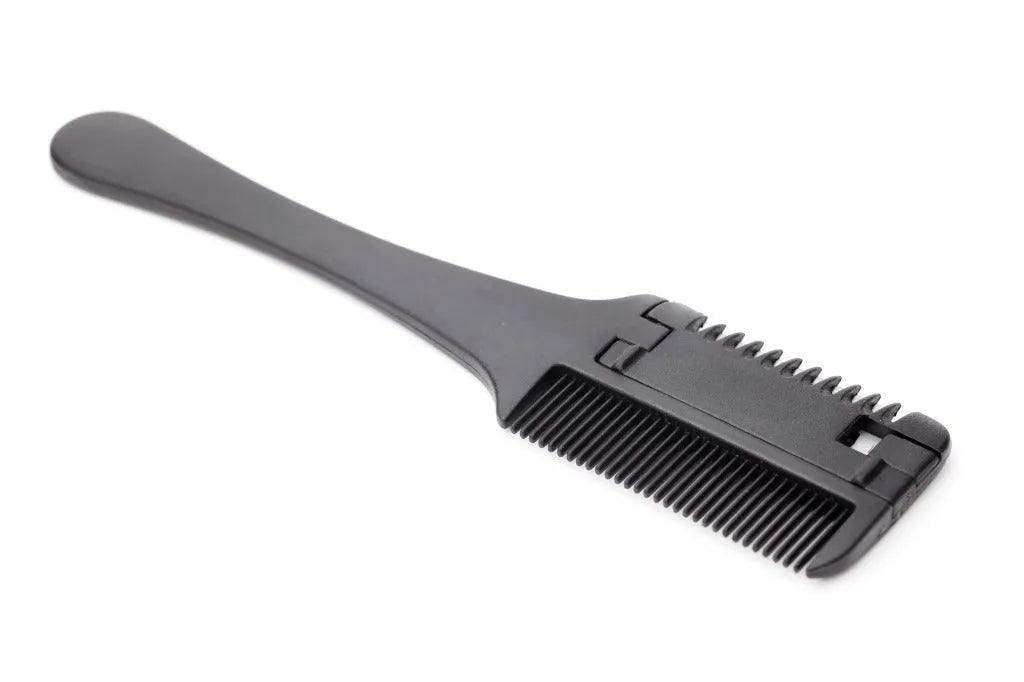 Dog cat razor comb grooming tool with comb teeth and razor blades for detangling and trimming pet hair