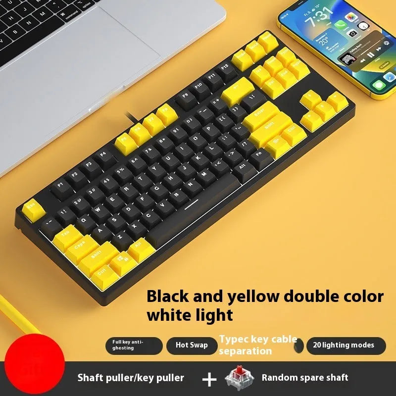 87-key mechanical keyboard with two-tone colour options and hot-plug switch capability