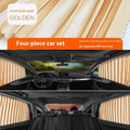 Car magnetic sunshade polyester four-piece set in silver colour for full car window coverage