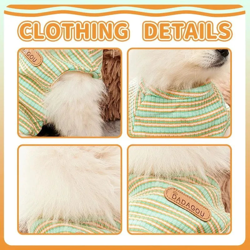 Cotton dog cooling vest in spring summer t-shirt style for small medium dogs sizes S to XXL