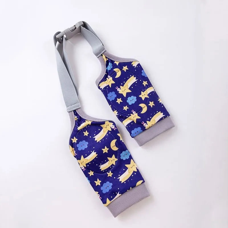 Adjustable dog knee protector with extra-thick elbow padding and coordinating scarf in blue colour