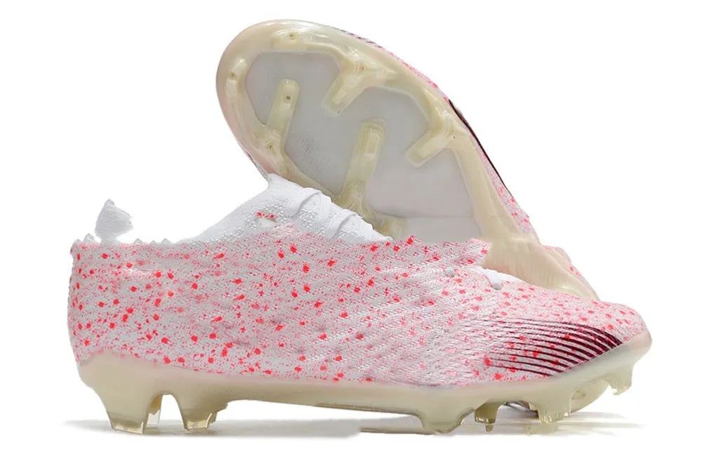 Men's built-in air cushion waterproof knitted football shoes with FG studs on rubber sole