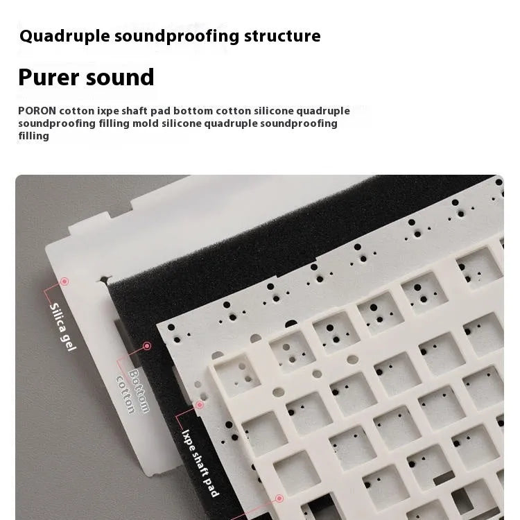 Wireless mechanical keyboard with RGB lighting and hot-swappable switches in various colour options